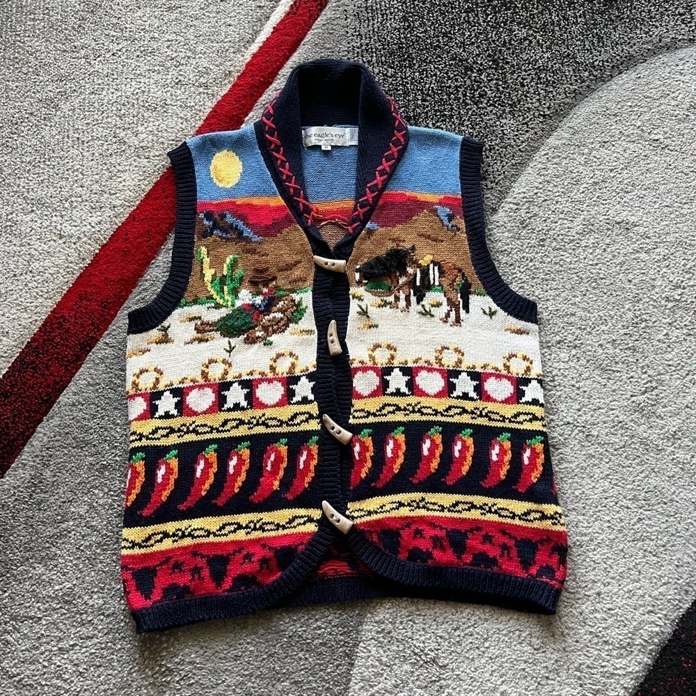 The Eagles Eye Vintage 90’s Western Themed Sweater Vest